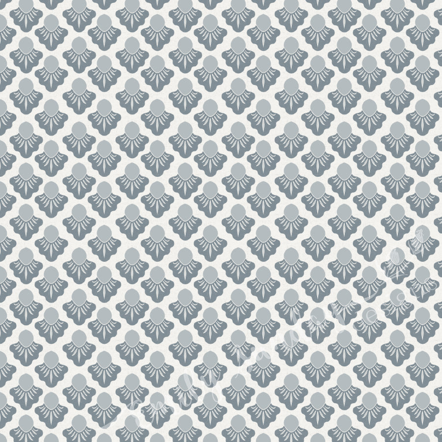 Small Scale Art Deco Flower Texture White peel and stick wallpaper pattern swatch